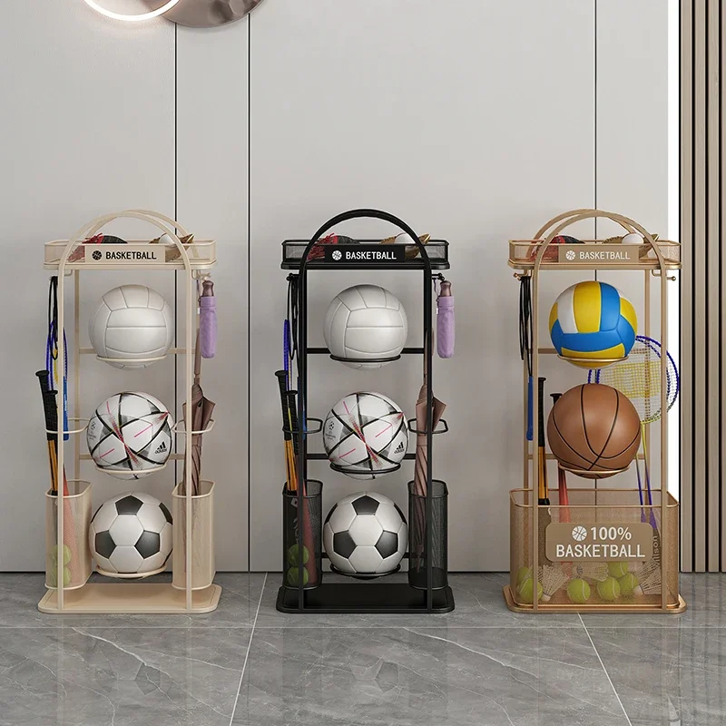 Home Indoor Sports Ball Rack Badminton and Basketball Organizer Kindergarten Soccer Ball Holder Entryway Umbrella Stand