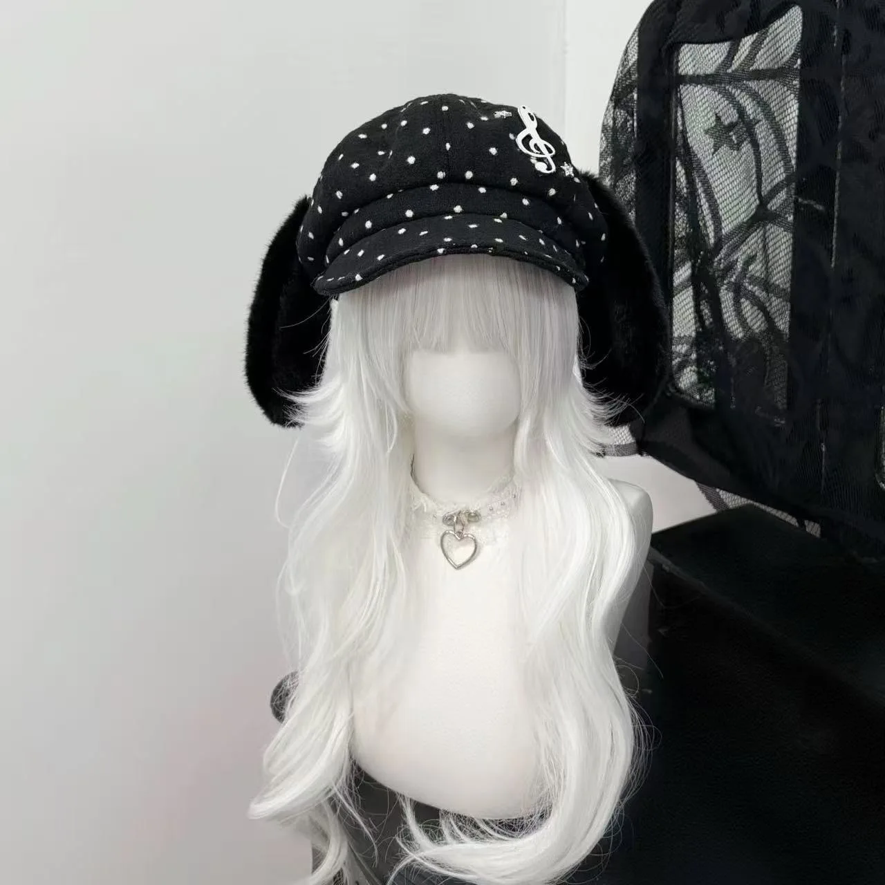 

Women's Kawaii Hat Sweet Cap Dot Pattern Dog Eared Cap Subculture Beret Cute Individualistic Embodying Otaku Culture