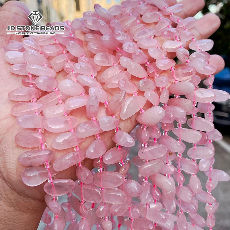 

Нерегулярный натуральный камень, розовый кварц, зубчатая бусина, свободные разделители, гравийные бусины для изготовления ювелирных изделий, браслет, ожерелье, аксессуар