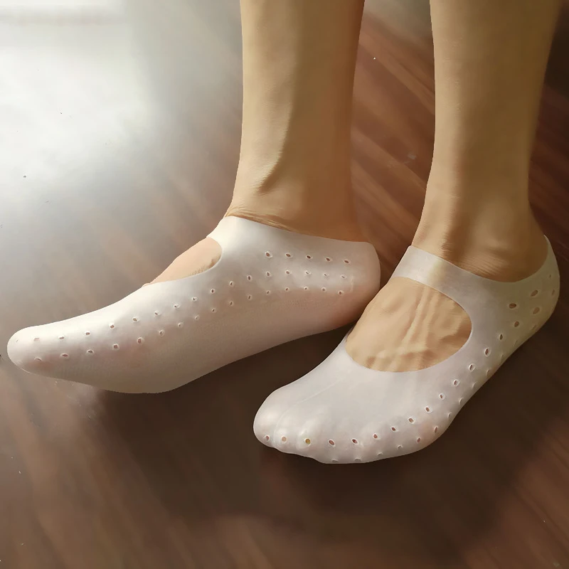 SEBS Heel Gel Socks Foot Care Foot Pads Protector Silicone Moisturizing Socks Foot Skin Care for Anti-cracking