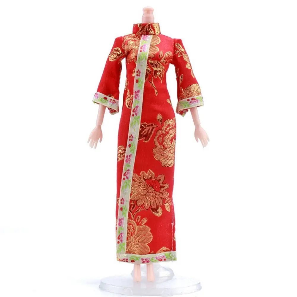 

Модная кукольная одежда в китайском стиле, традиционная праздничная ткань, кукла Cheongsam, платье, игровой домик, кукольная юбка, кукла 1/6