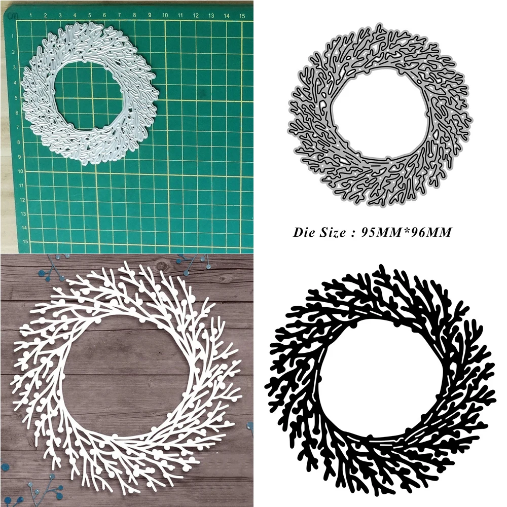 Flower wreath flower leaves metal cutting dies mold Scrapbooking paper craft knife mould blade punch template Embossing stencil