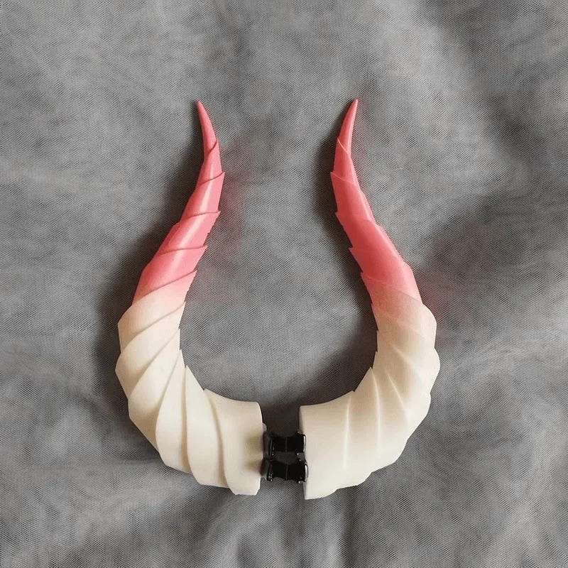 Multiple Colors Handmade Gradient Devil Horns Cosplay Horns Head Clip Headwear Halloween Cosplay Props Accessories 10/14/17cm