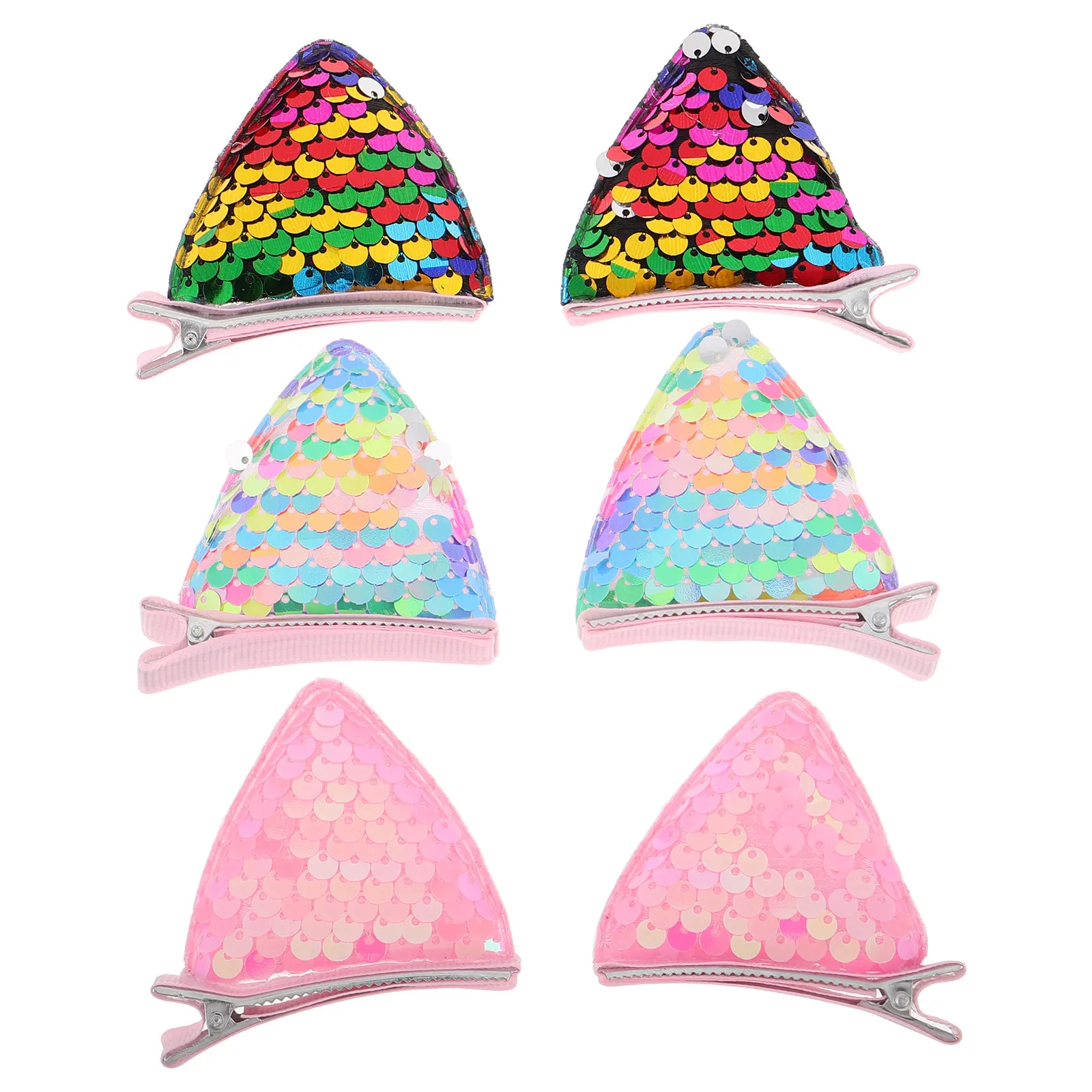 

Набор из 6 заколок для волос в виде кошачьих ушек, милый 3D-дизайн, с блестками, заколки-уточки для девочек, аксессуары для волос, светло-пастельный розовый, темно-розовый