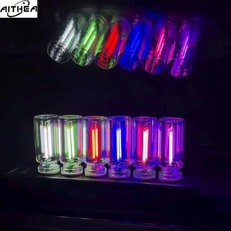AITHEA Led Glass Night Light Touch Dimmable USB Filament Lamp Play Portable Ambient Lighting for Vehicle Bedroom Decor