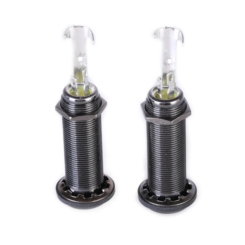 Electric Bass Guitar Output Socket, End Pin Socket, Cylinder Input Output Plug Sockets, Easy to Use, 2Pcs, 6.35mm, 1/4