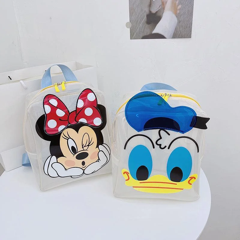 

Disney Donald Duck new cartoon schoolbag transparent jelly Minnie animation fashion versatile children's bag