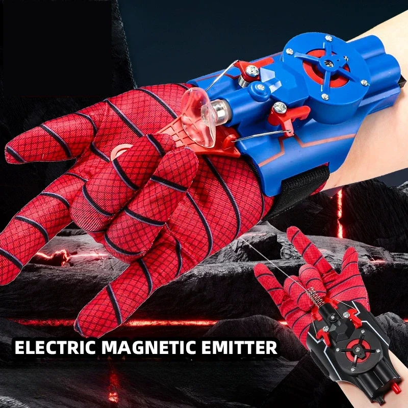 Spiderman Web Shooters Toys Spider Man Wrist Launcher Cosplay Peter Parker Accessories Props Gloves For Children Gift