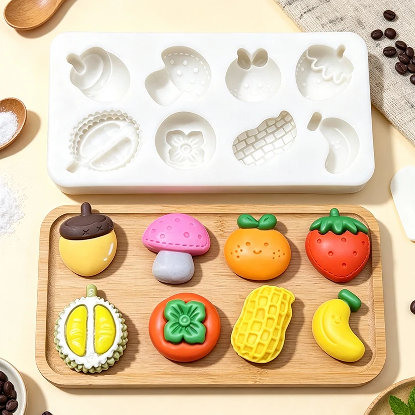 Banana Acorn Strawberry Mushroom Silicone Sugarcraft Mold Resin Tools Cupcake Baking Mould Fondant Cake Decorating Tools