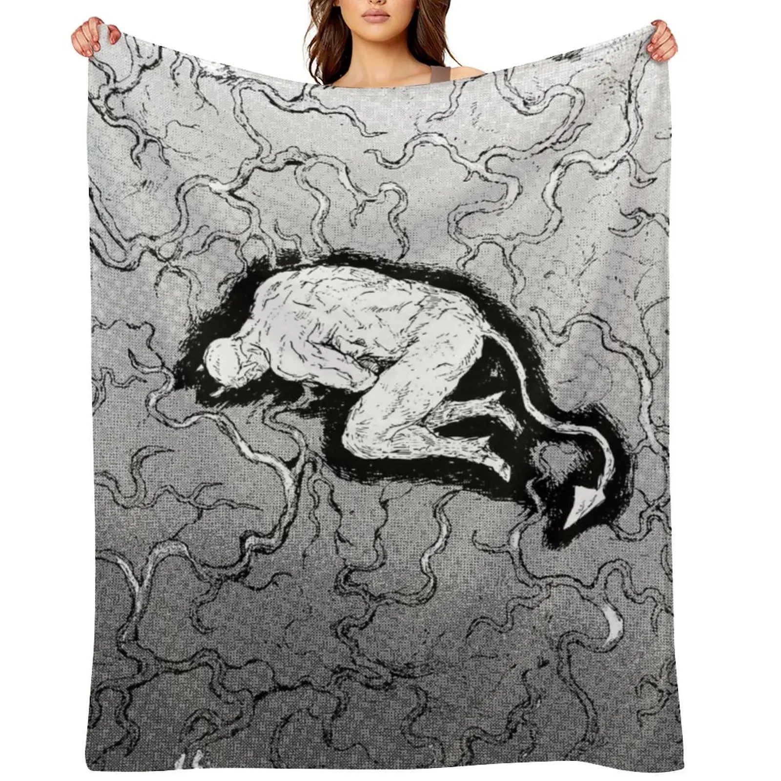 

Dorohedoro devil tumor in your brain Throw Blanket Retros Decorative Sofa Blankets For Bed For Decorative Sofa Blankets
