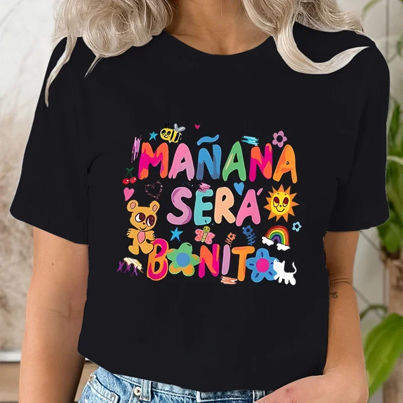 Women Sweatshirts T-shirts Manana Sera Bonito Funny Graphic Shirts Karolg  Short Sleeves Women Shirt Harajuku Fashion Tees