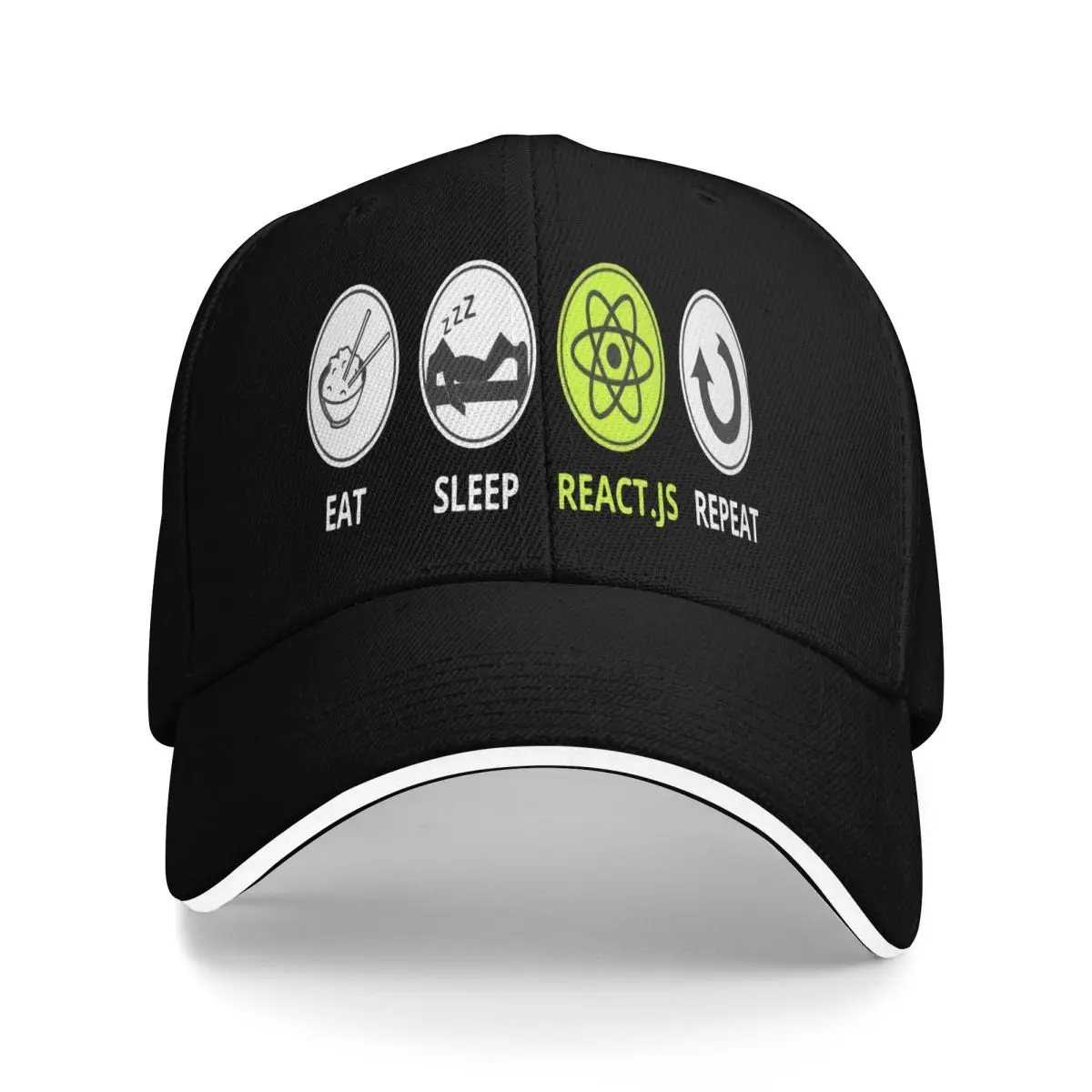 Javascript Eat Sleep ReactJs Repeat Caps Hats Woman Sports Caps Baseball Cap For Men Man Hat Baseball Cap