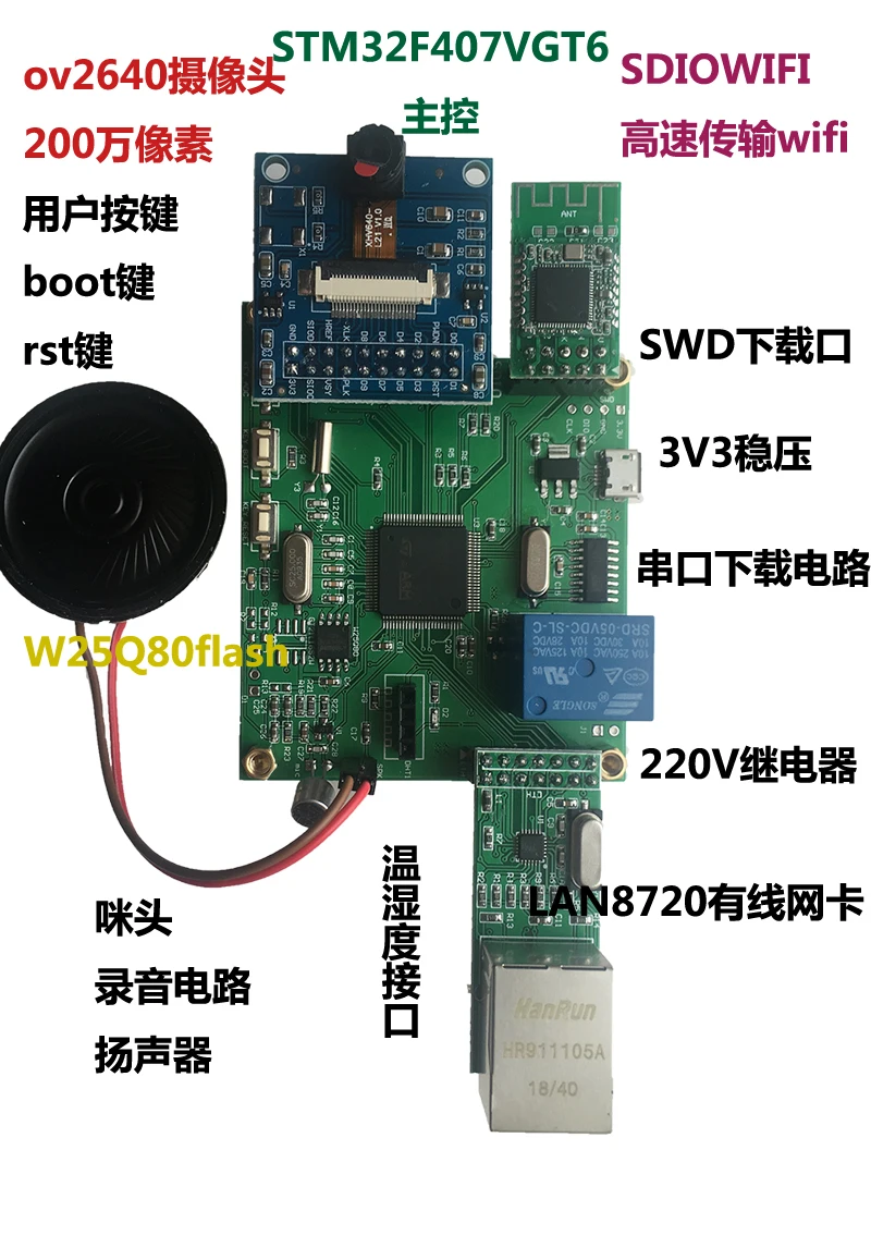 Stm32f407 Voice Recognition WiFi Video Transmission Face Recognition OneNet Alibaba Cloud MQTT Development Board