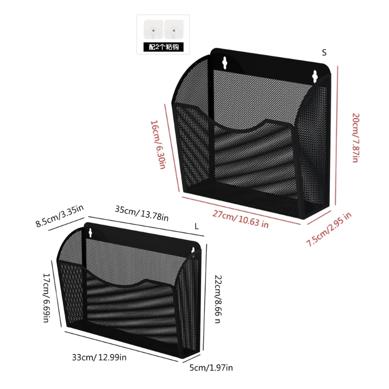 Portadocumenti a parete Portariviste sospeso in rete metallica Portadocumenti salvaspazio Tasca portaoggetti per posta
