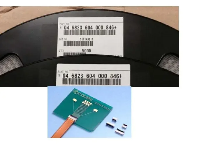 

04-6823-604-000-604 + контактный откидной вверх и вниз после расстояния 0,4 мм между четырьмя точками высотой 0,68 мм.