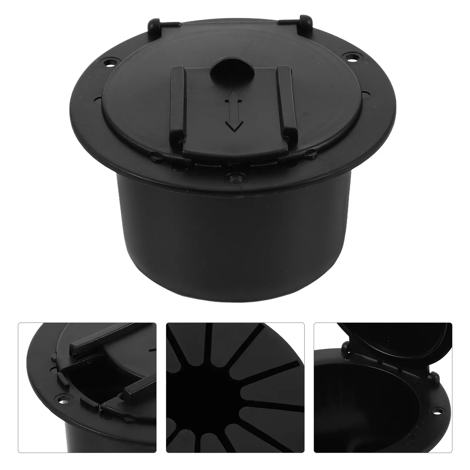 

1 Set Black Wire Round Rv Storage Box Electric Cable Hatch Waterproof Cable Management for Yachts Electrical Access Hatch