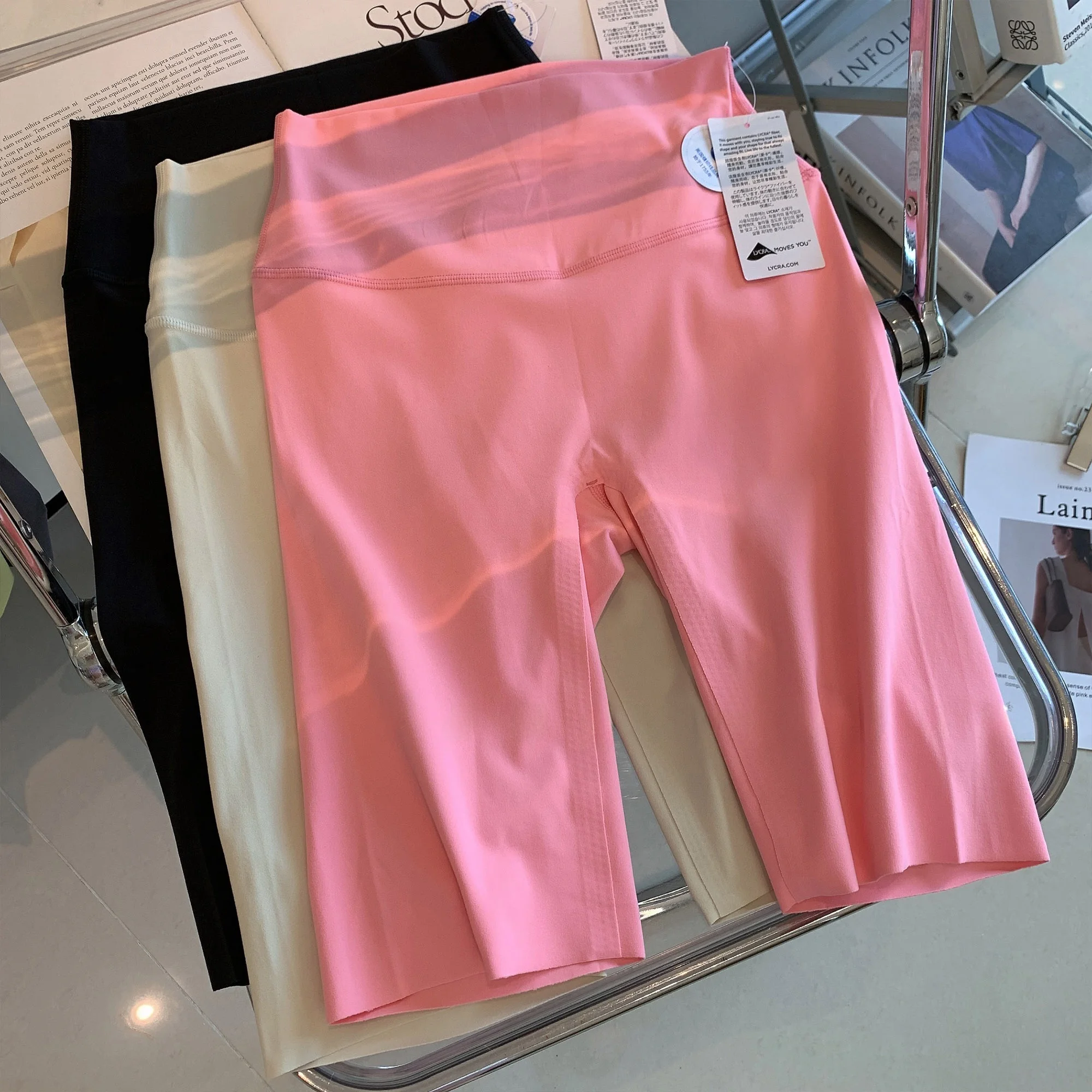 

Lycra Outdoor Yoga Cycling Pants Women's Five-Quarter Length Fitn Trousers Sl Comfortable ort orts without Embar...