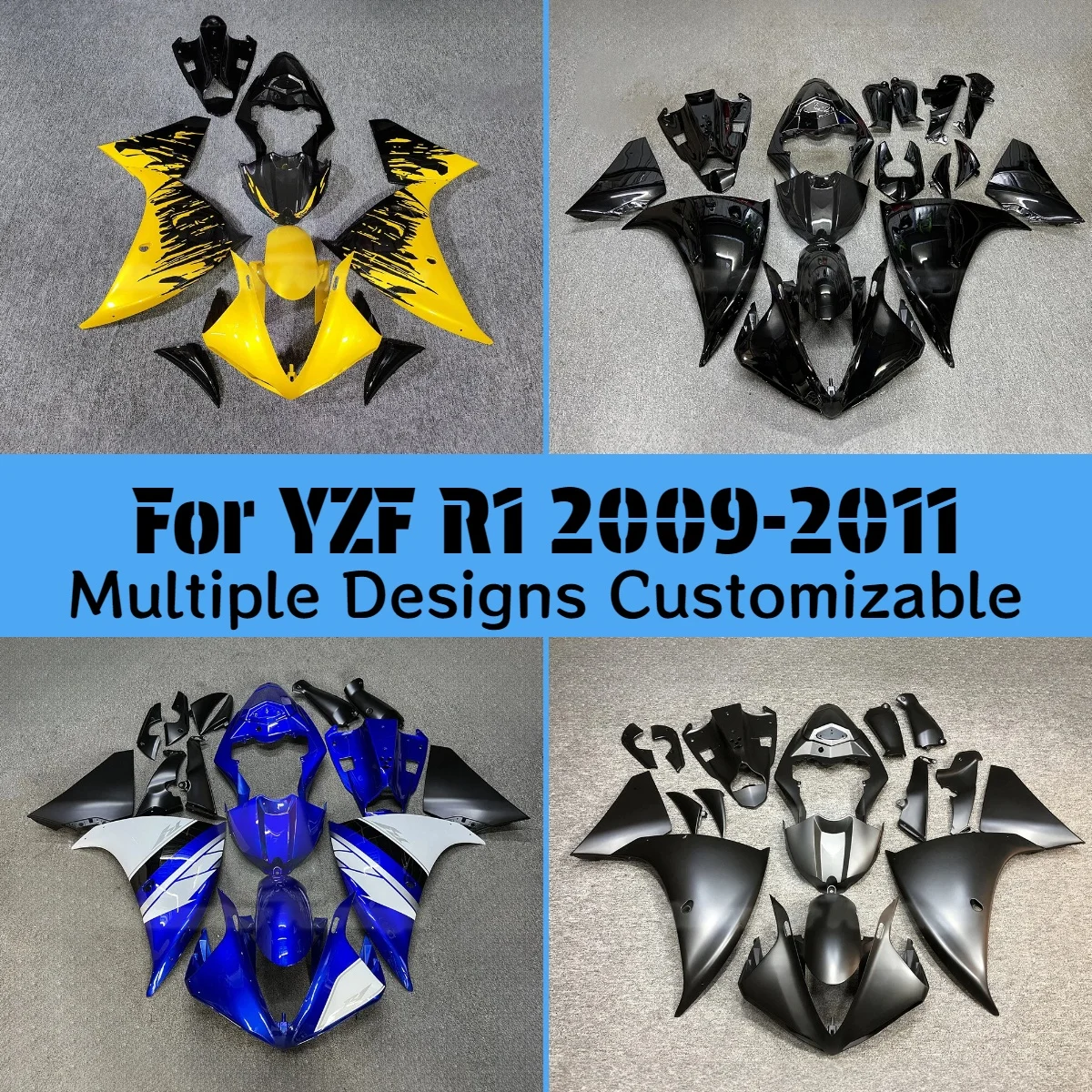

Fairings YZF R1 2009 2010 2011 Aftermarket ABS Injection Motorcycle Body Cover Fairing Kit for YAMAHA YZFR1 09 10 11