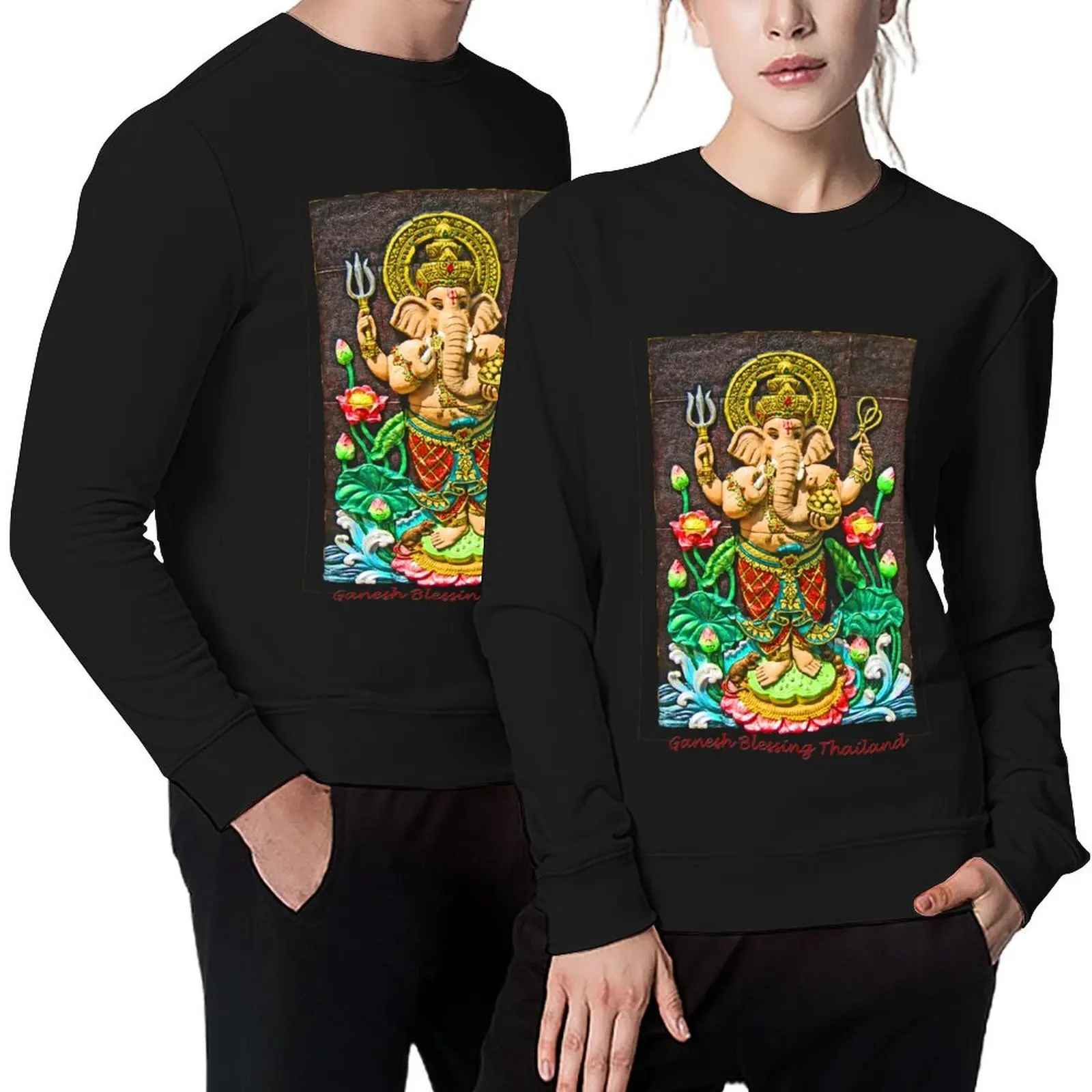 

Ganesh Blessing Thailand Pullover aesthetic clothing autumn jacket men men clothing mens clothes oversize sweatshirts
