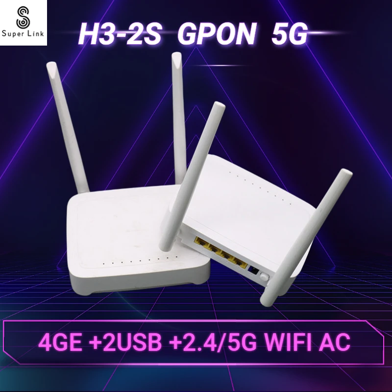 

5G ONU GPON H3-2S 4GE+2USB +2.4G/5G WIFI AC Dual Band FTTH Modem Fiber Optic GPON OLT Second Hand Without Power Router