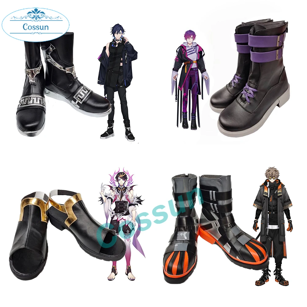 Vtuber Noctyx Uki Violeta/Shu Yamino/Alban Knox/Yugo Asuma Cosplay Shoes Boots  Halloween Costume Women Men Game Anime Shoes