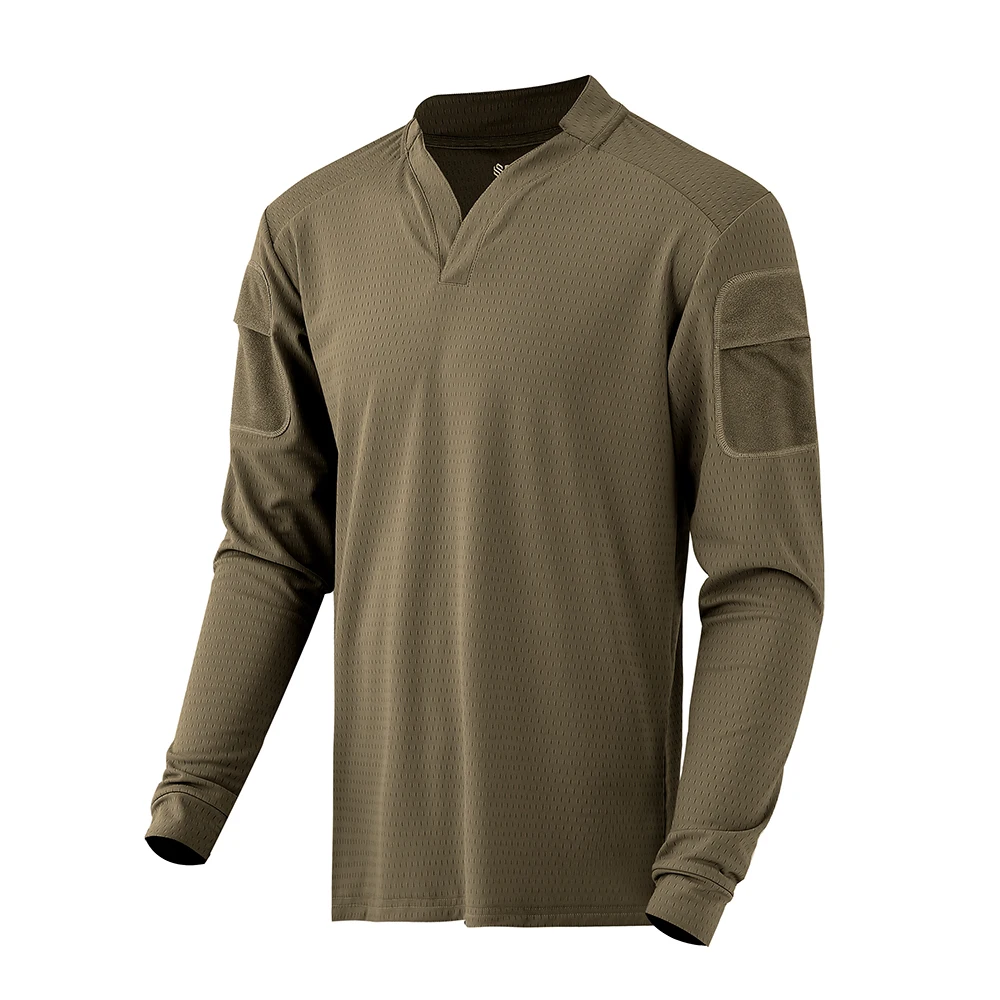 شيكينغيرز سرعة نمط الرجبي قميص سريعة الجافة التكتيكية طويلة الأكمام تي شيرت CAG الحب