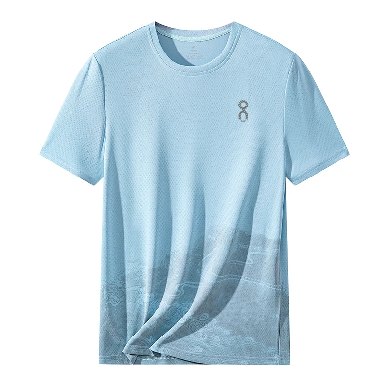 

Men's Fitn ort Sve T-irt Qui Dry Breathable Outdoor Leisure Running Climbing Hiking Sportswear round Ne PUMPFEEL