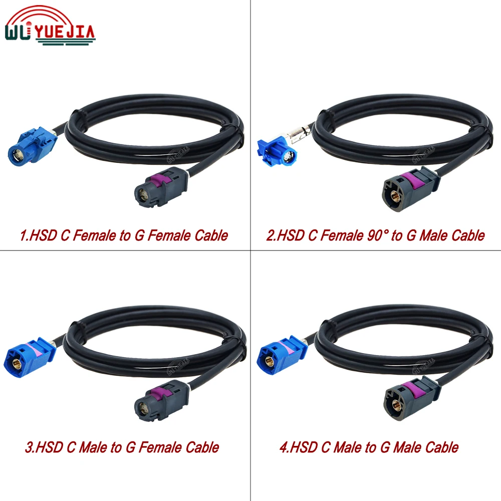 High Speed Data 4 Core HSD LVDS Cable Blue Code C Female to Gray G Female Jack Connector Video Instrument Bridge Wiring Cable