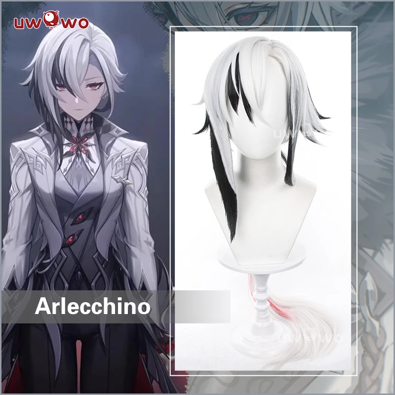 

UWOWO Arlecchino Cosplay Wig Long Hair Game Genshin Impact Fatui Cosplay Genshin Impact Fatui Harbinge Wig/Hair