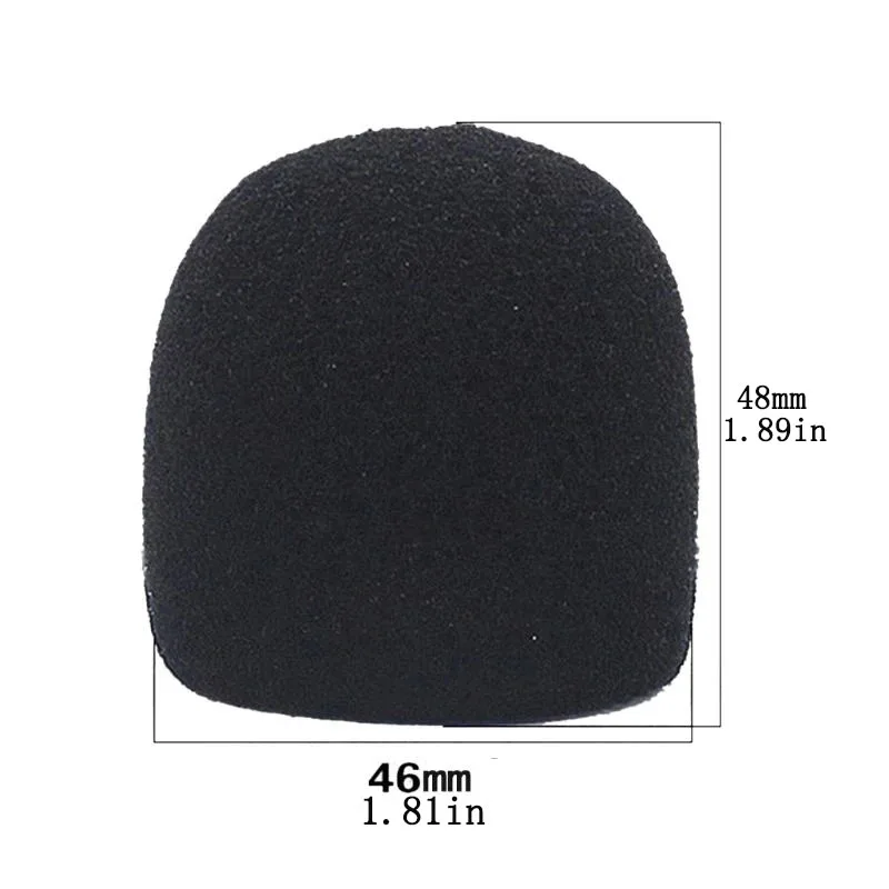 2Pcs Black Round Ball Shape Microphone Cap Windscreen Grill Inner Foams Sponge for SM58 SLX24 PGX24 PG58 BETA58A Mic Cover