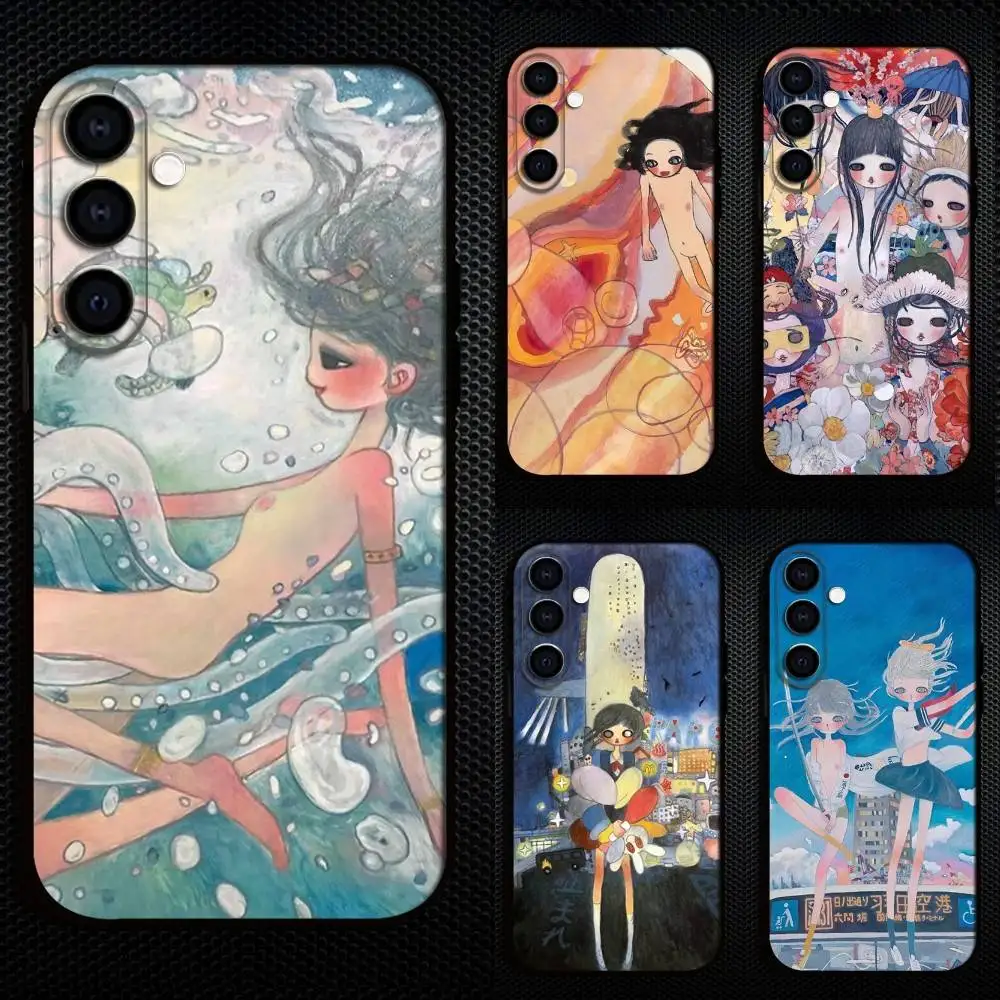 

Aya Takano Japanese art Phone Case For Samsung Galaxy A73,A72,A71,A70,A53,A52,A51,Others Soft Black Cover