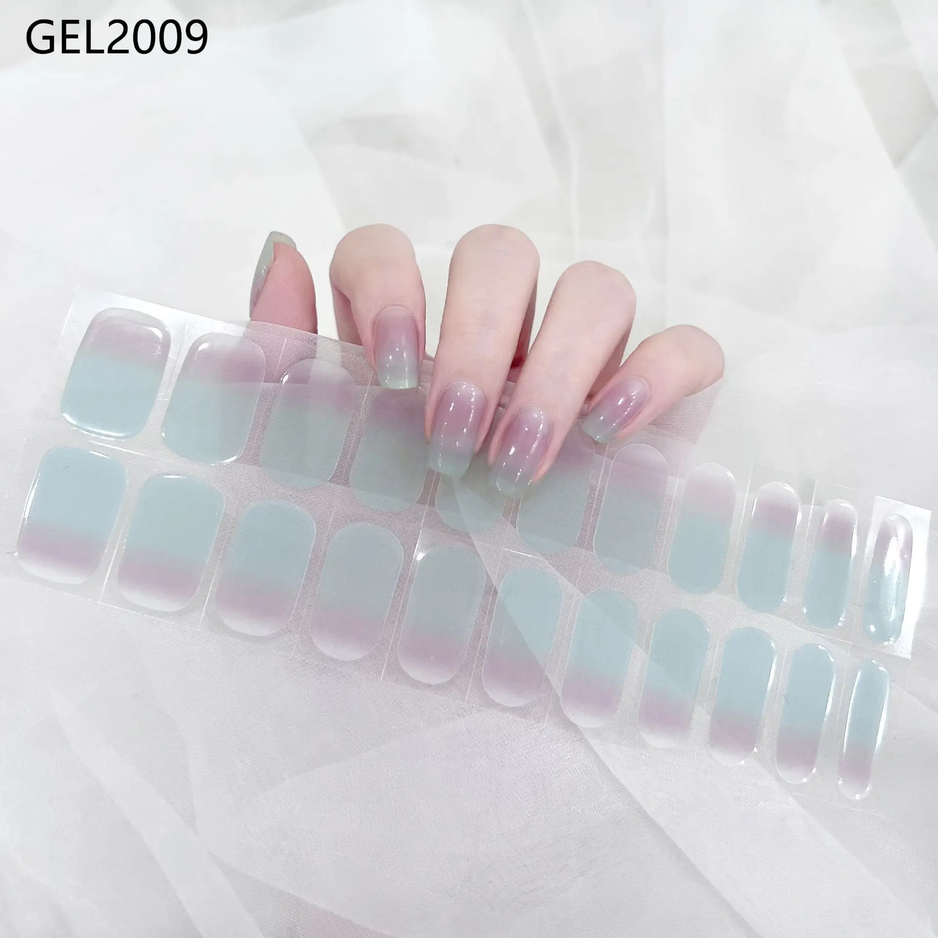 22 Tips Langdurige Uitharding Bakvrije Gel Nagelstickers Volledige Hoes Nagellak Strips Nagelstickers