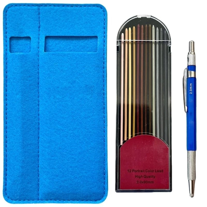 W89C Механические карандаши Установите 2,0 мм автоматические карандаши с 12 цветами. Заполнение рисования карандашей.