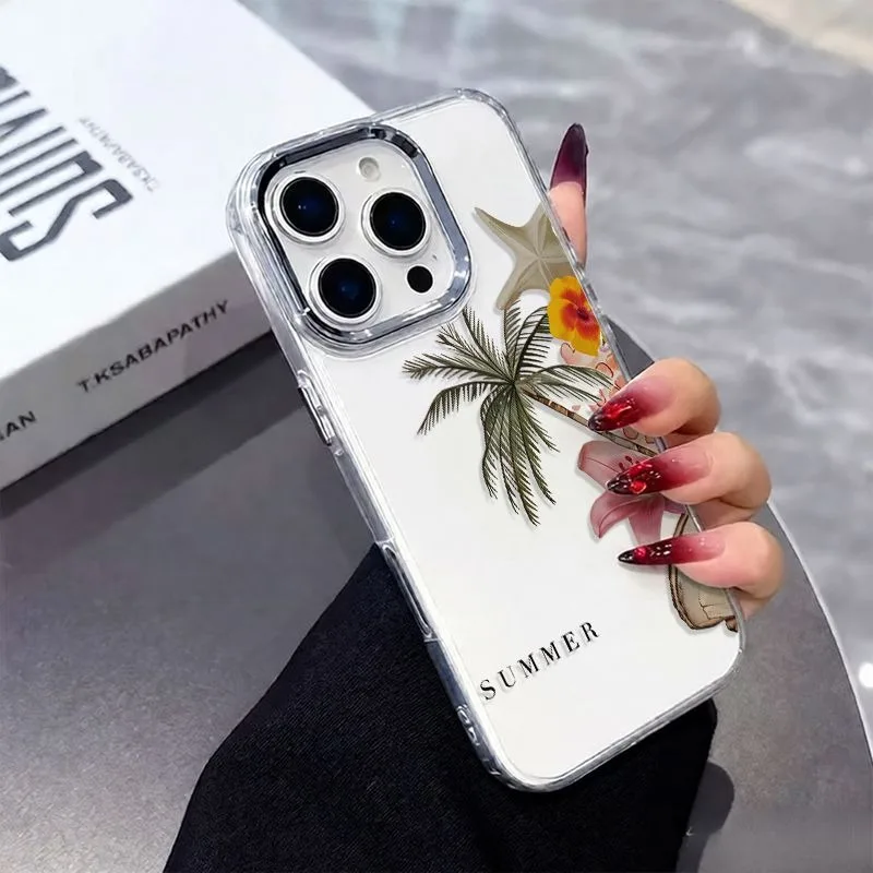 Summer Flower Palm Tree Phone Case for Samsung Galaxy A57 A56 A36 A26 A06 A55 A35 A16 A54 A34 A25 A24 A15 A14 A73 A53 A33 4G 5G