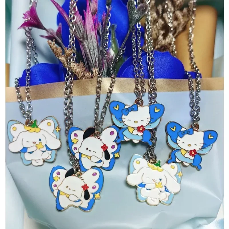 

Sanrio Hello Kitty Necklace Anime Figures Cartoon Alloyed Necklace Q Figurals Cinnamoroll Pochacco Anime Children Birthday Gifts