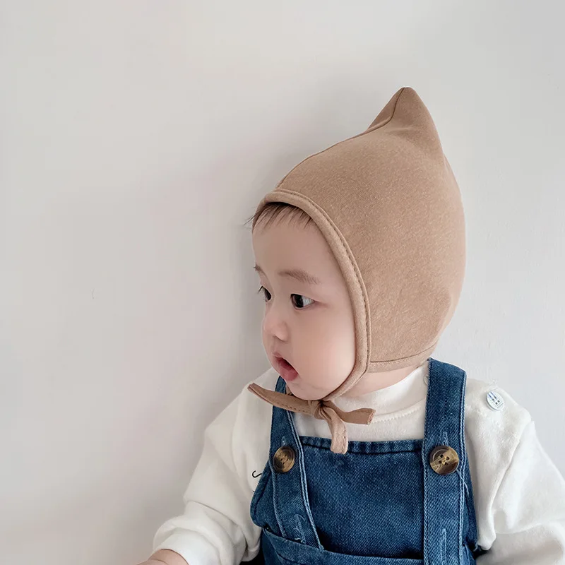 Topi katun bayi, tutup kepala Beanie bayi baru lahir, Aksesori Topi balita gaya Korea Musim Semi dan Gugur 0-12 bulan