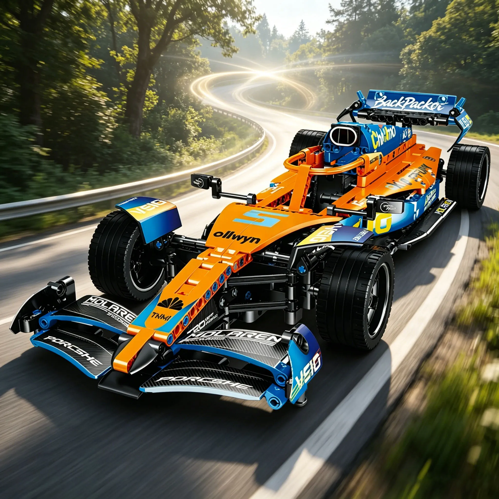 2026 NEW Technical Classic Performance 1675Pcs Orange Super Sports Car Building Blocks MOC DIY Assembly Model Set Boys Toy Gifts