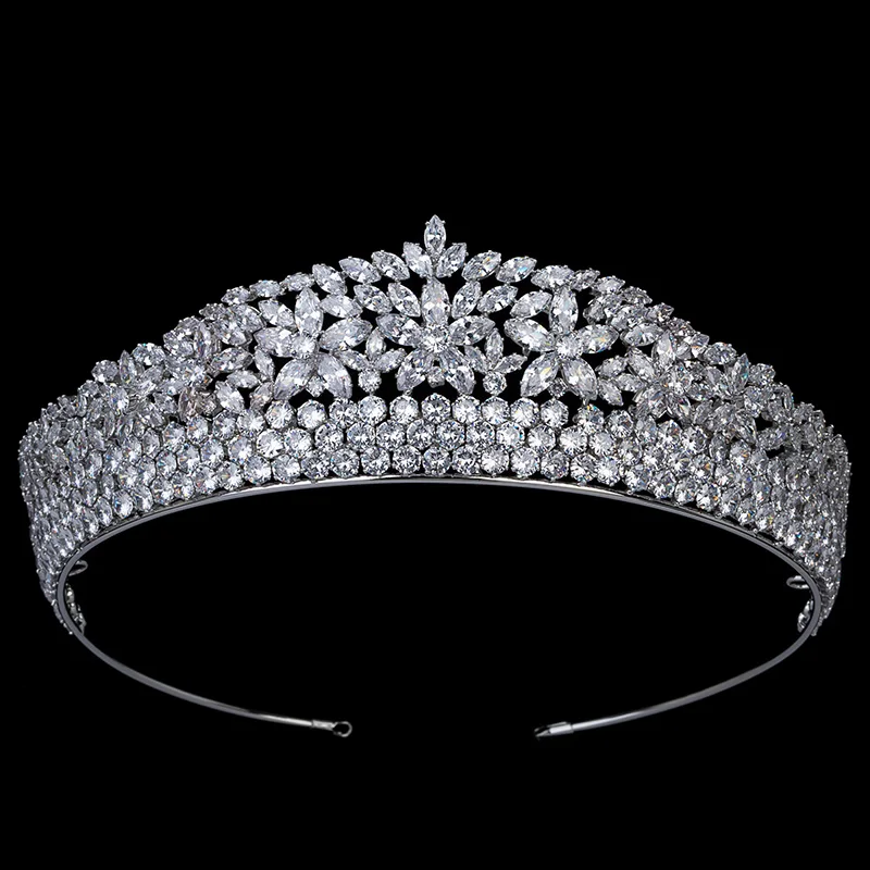 

Tiaras and Crown HADIYANA Classic Luxury Hair Jewelry Women Wedding Hair Accessories Cubic Zircon BC4952 Corona Princess