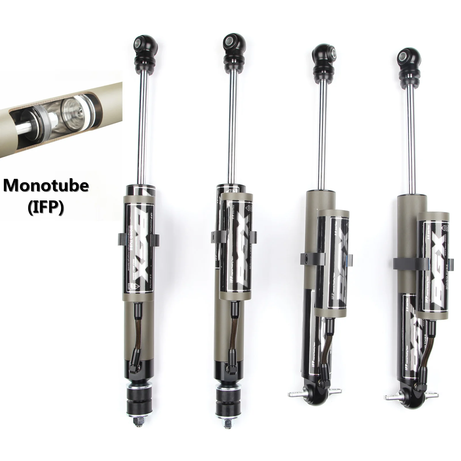 Full Reservoir Shocks Absorbers for 07-18 Jeep Wrangler JK 1.5-3.5\