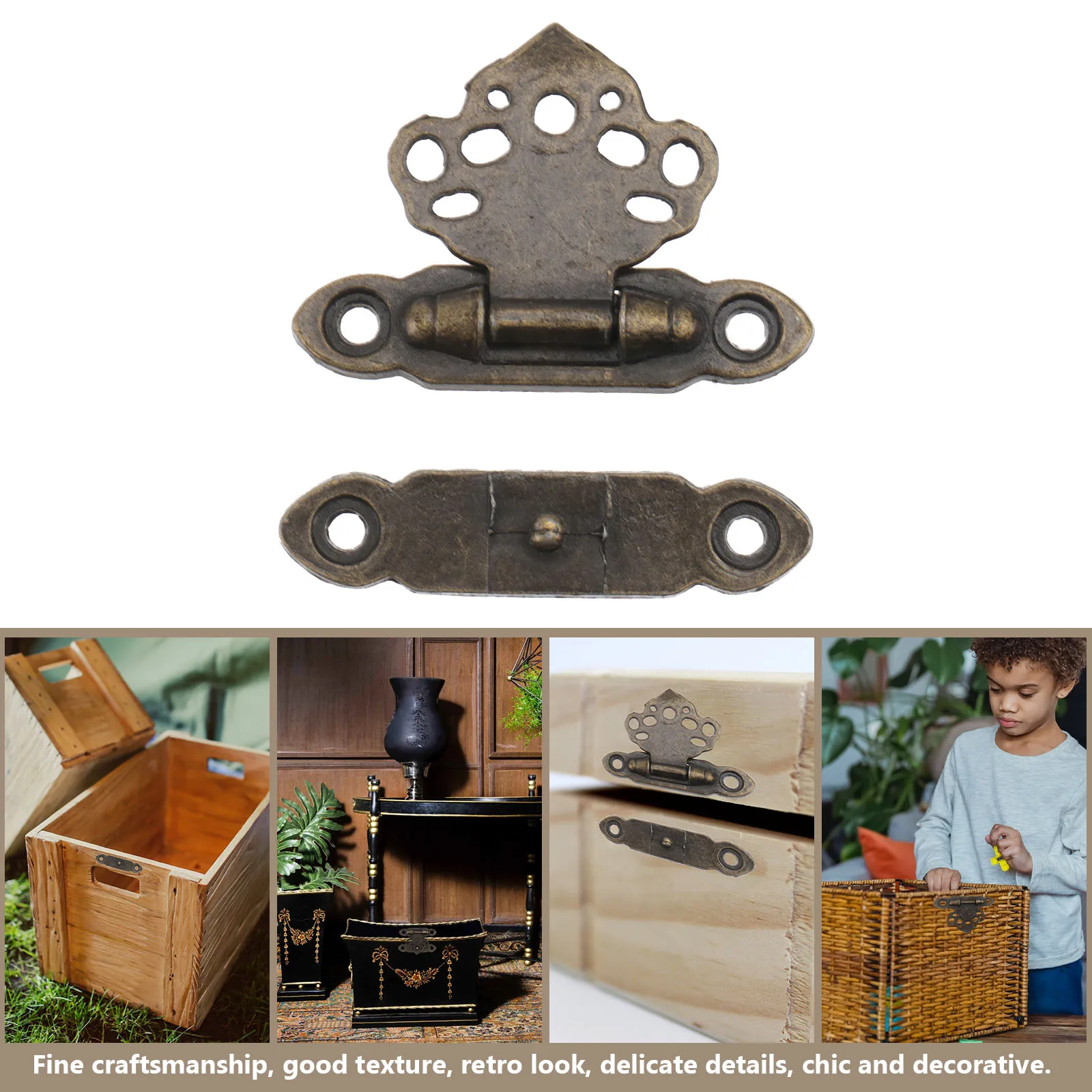 

20pcs Wooden Box Lock Buckle Zinc Alloy Metal Hasp Archaizing Suitcase Latch Durable Flight Case Replacement Hardware