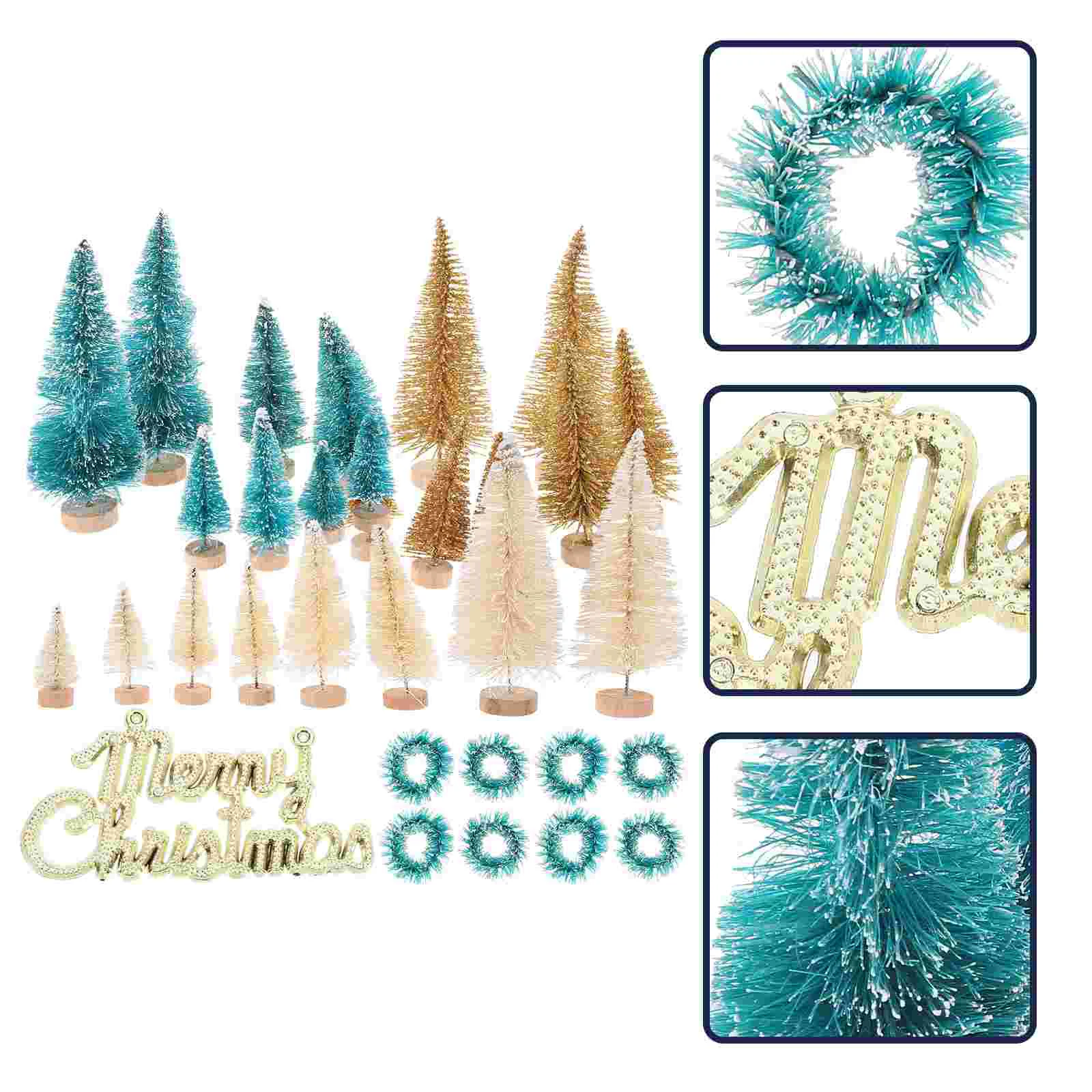 

Garland Christmas Decorations Mini Tree Desktop Xmas Supplies Miniature Trees Artificial Party Tabletop