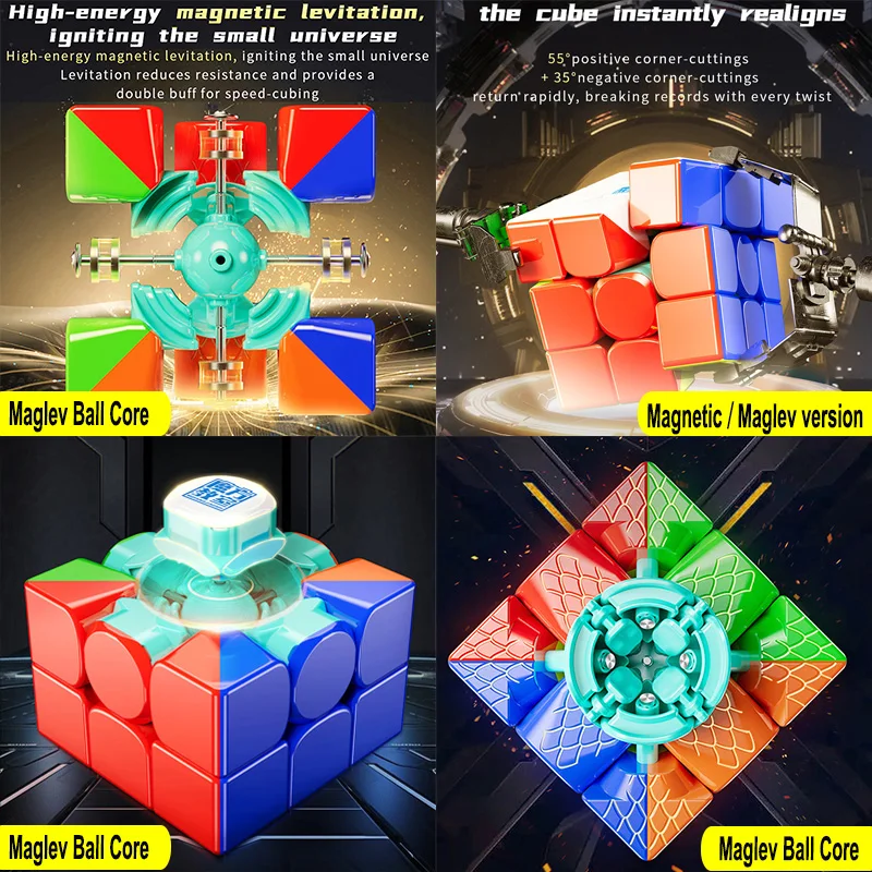 MOYU RS3M V5 Magnetic Magic Cube 3x3x3 Speedcube 3x3 Professional Maglev Ball Core Speed Puzzle 3×3 Children\'s Toy Cubo Magico