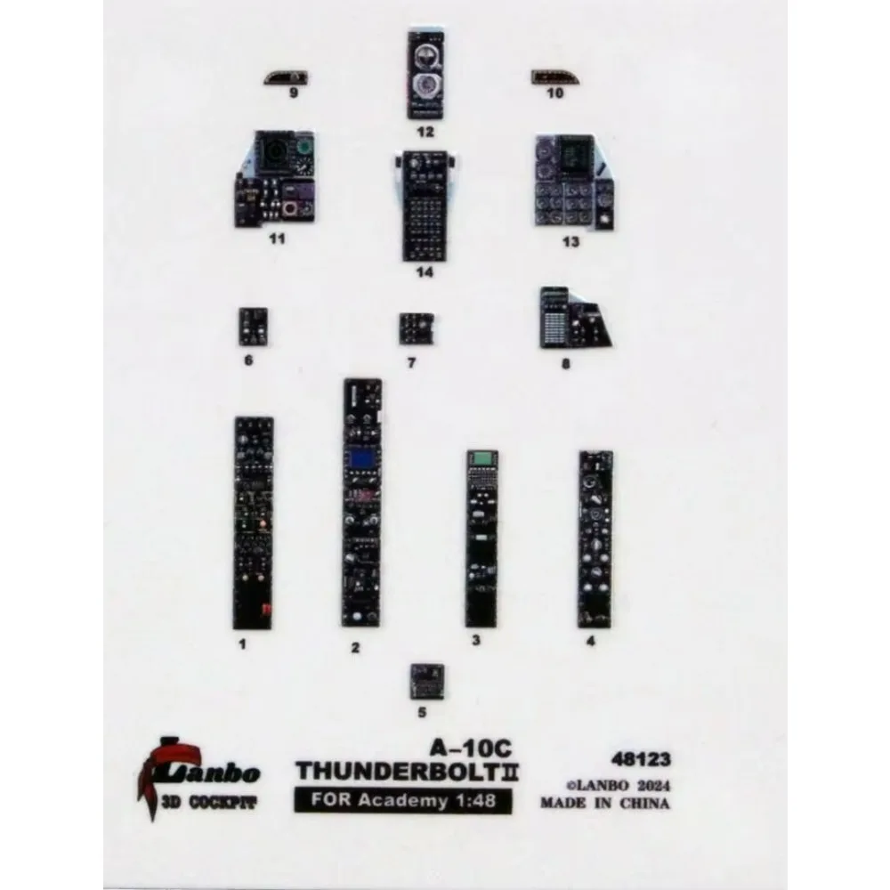 Lanbo 모델 3D 인쇄 컬러 조종석 48123 ForAcademy 12348 A-10C Thunderbolt II 모델 구축 키트