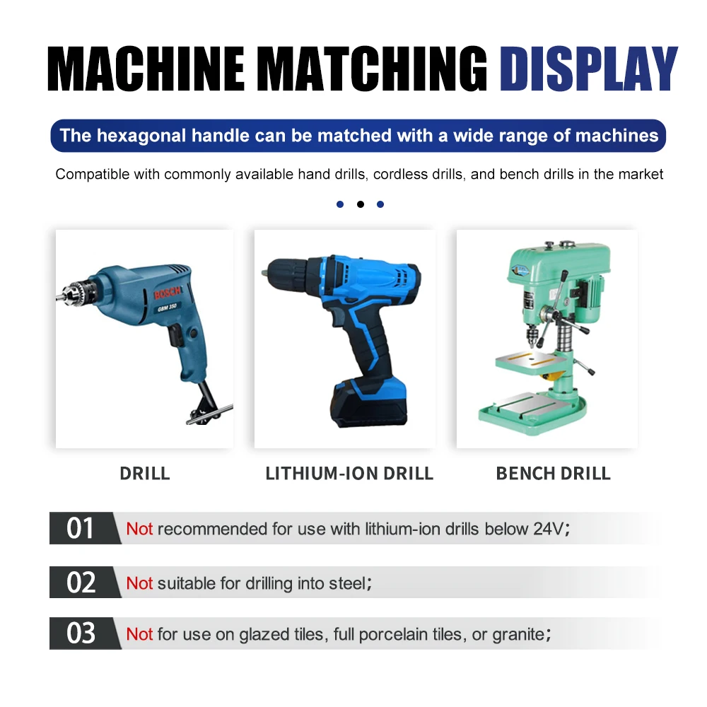 Cross Hex Tile Drill Bits Set for Glass Ceramic Concrete Hole Opener Brick Hard Alloy Triangle Bit Tool for DIY 3-12mm