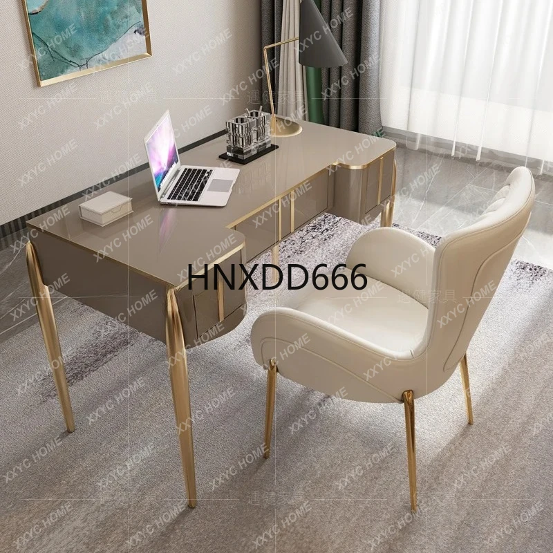 

Легкий роскошный современный письменный стол из нержавеющей стали с краской, дизайнерский компьютерный стол