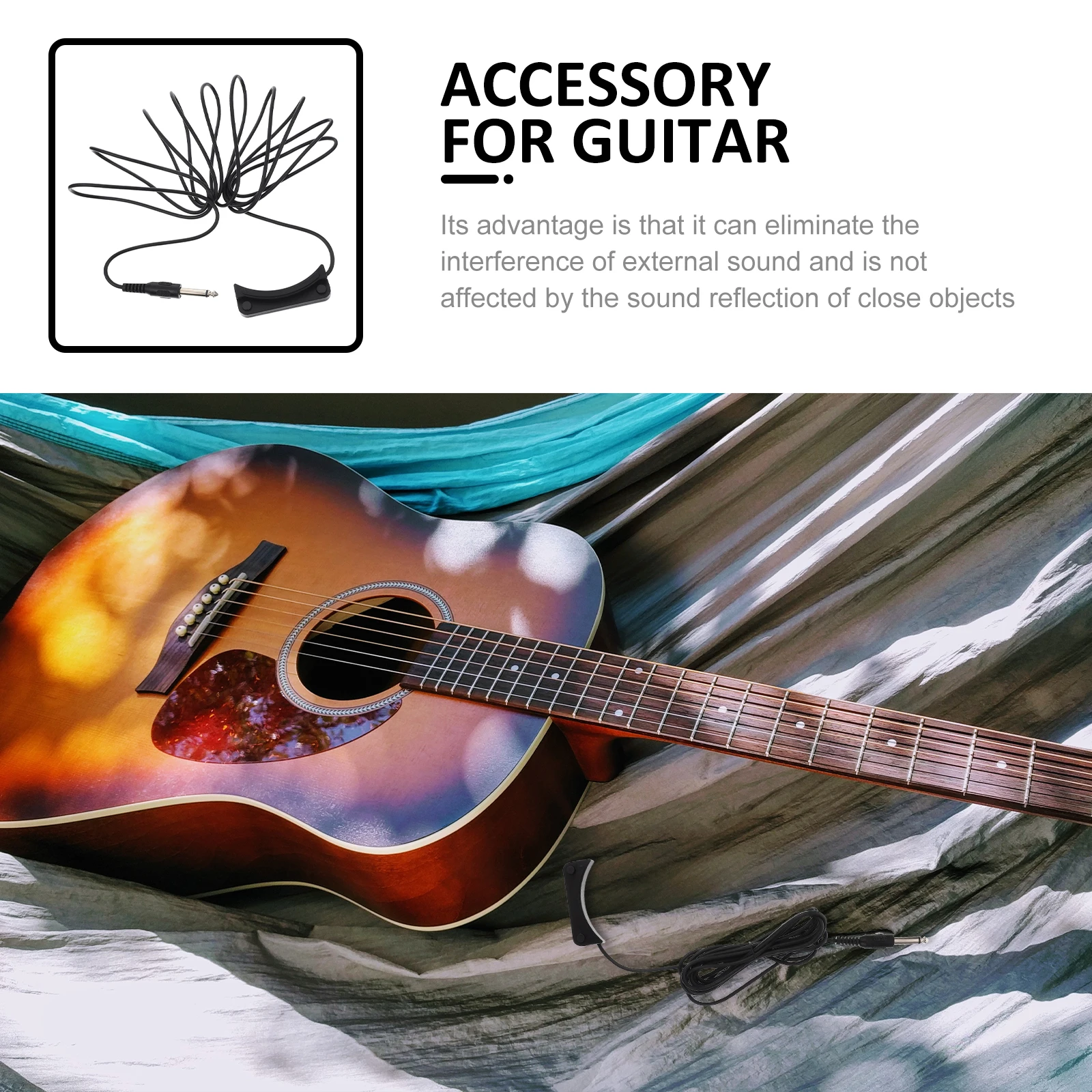 

Portable Acoustic Lightweight No Hole Installation Pickup For Folk Guitar Bass Sound Elimination Guitar Accessory Pickup For