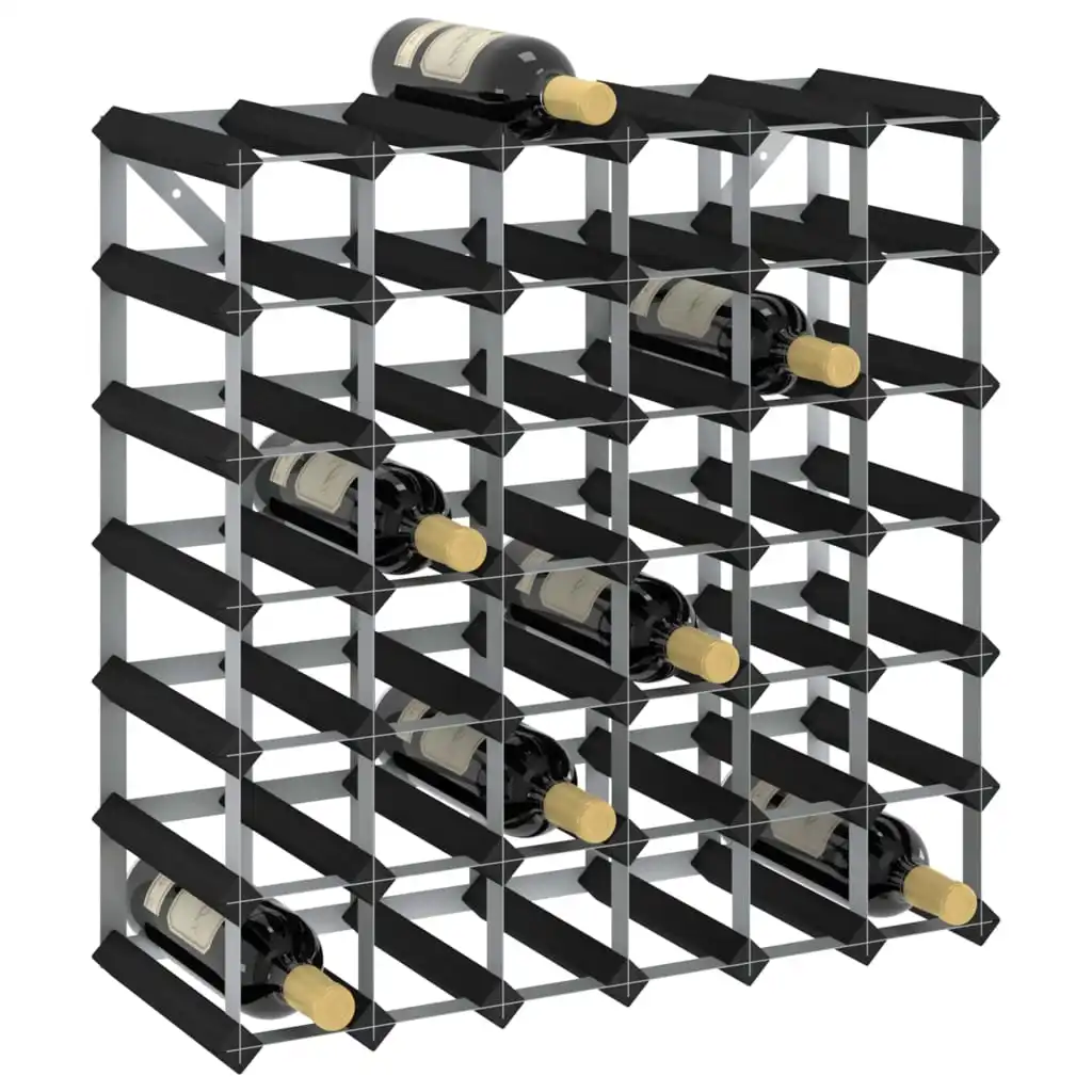 vidaXL Wine Rack for 42 Bottles Black Solid Pine Wood Bar utensils/baskets/racks