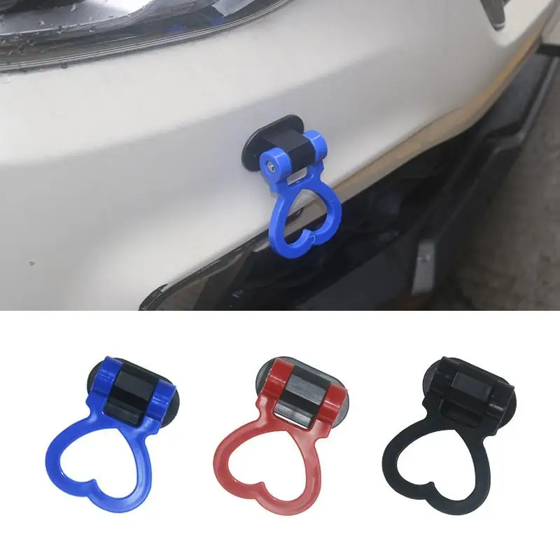 Universal Car Styling Tow Hook Heart Shaped Rear Front Racing Towing Ring Decoration for Sporty and Modified Appearance