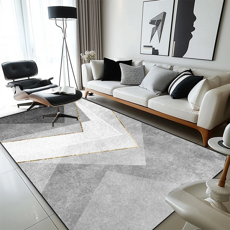

Modern Geometric Carpet Living Room Luxury Decoration Home Easy Cleaning Sofa Area Rugs Bedroom Bedside Non-slip Plush Floor Mat