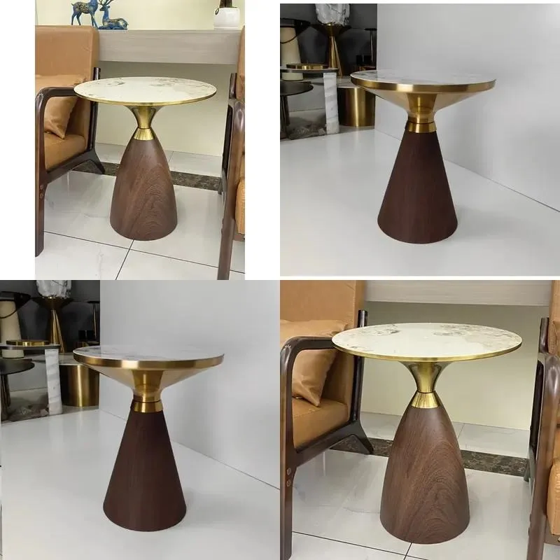 Luxury Contemporary Metal and Wood Coffee Table for Living Room Corner Home Decoration Furniture